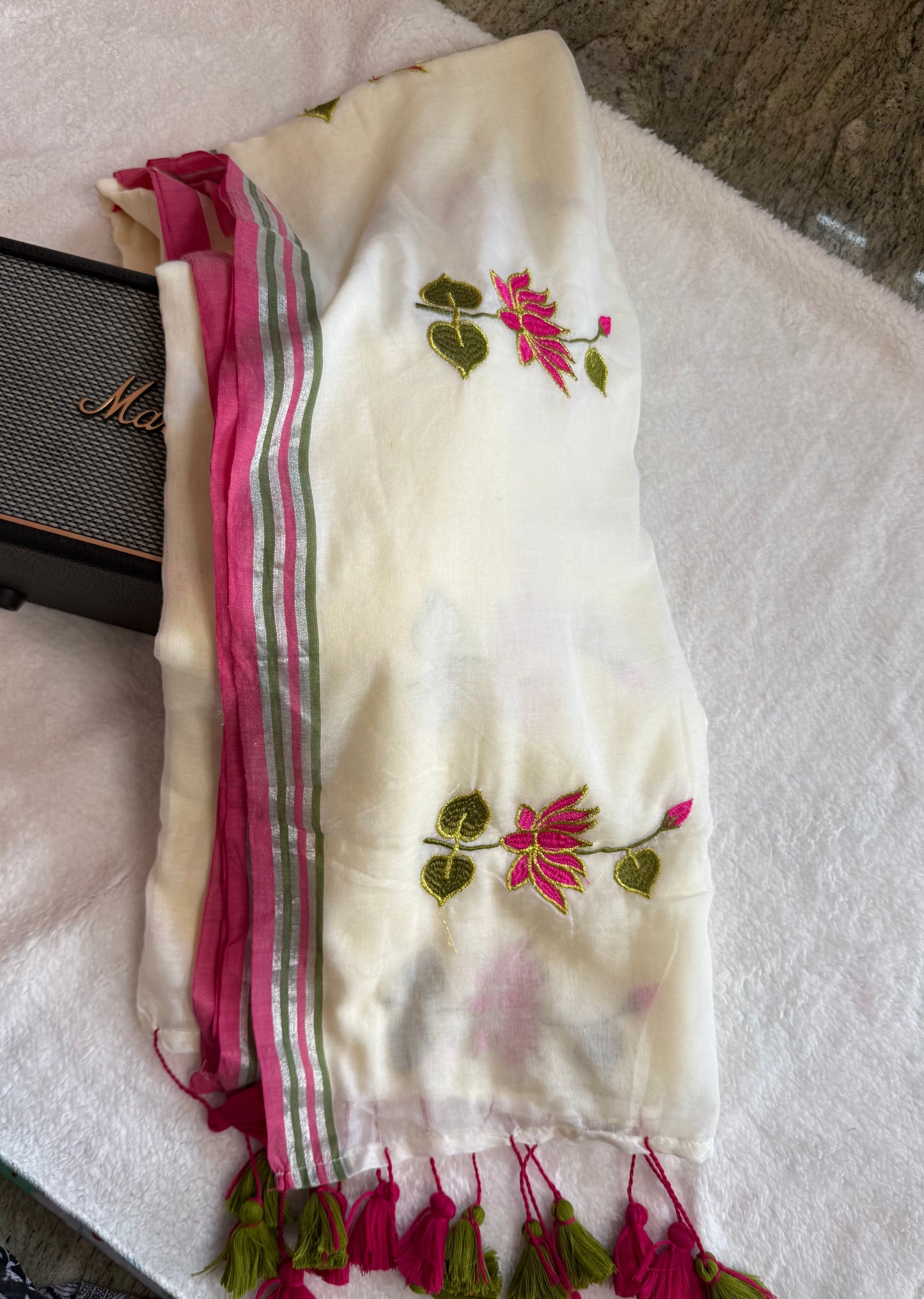 M-Lotus Embroidery Saree