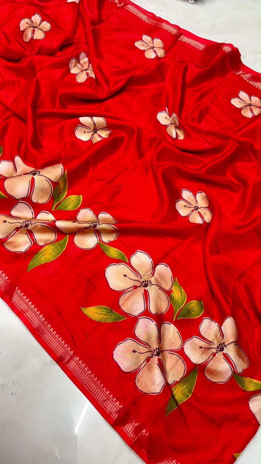 Mangalgiri georgette Gadwal weaving border