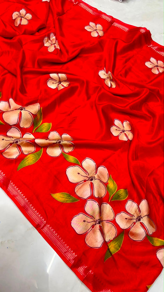 Mangalgiri georgette Gadwal weaving border