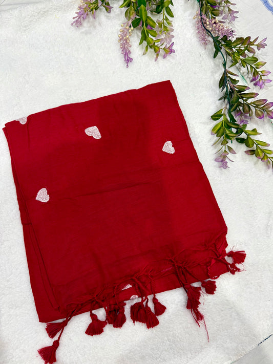 M-Heart Embroidery Saree