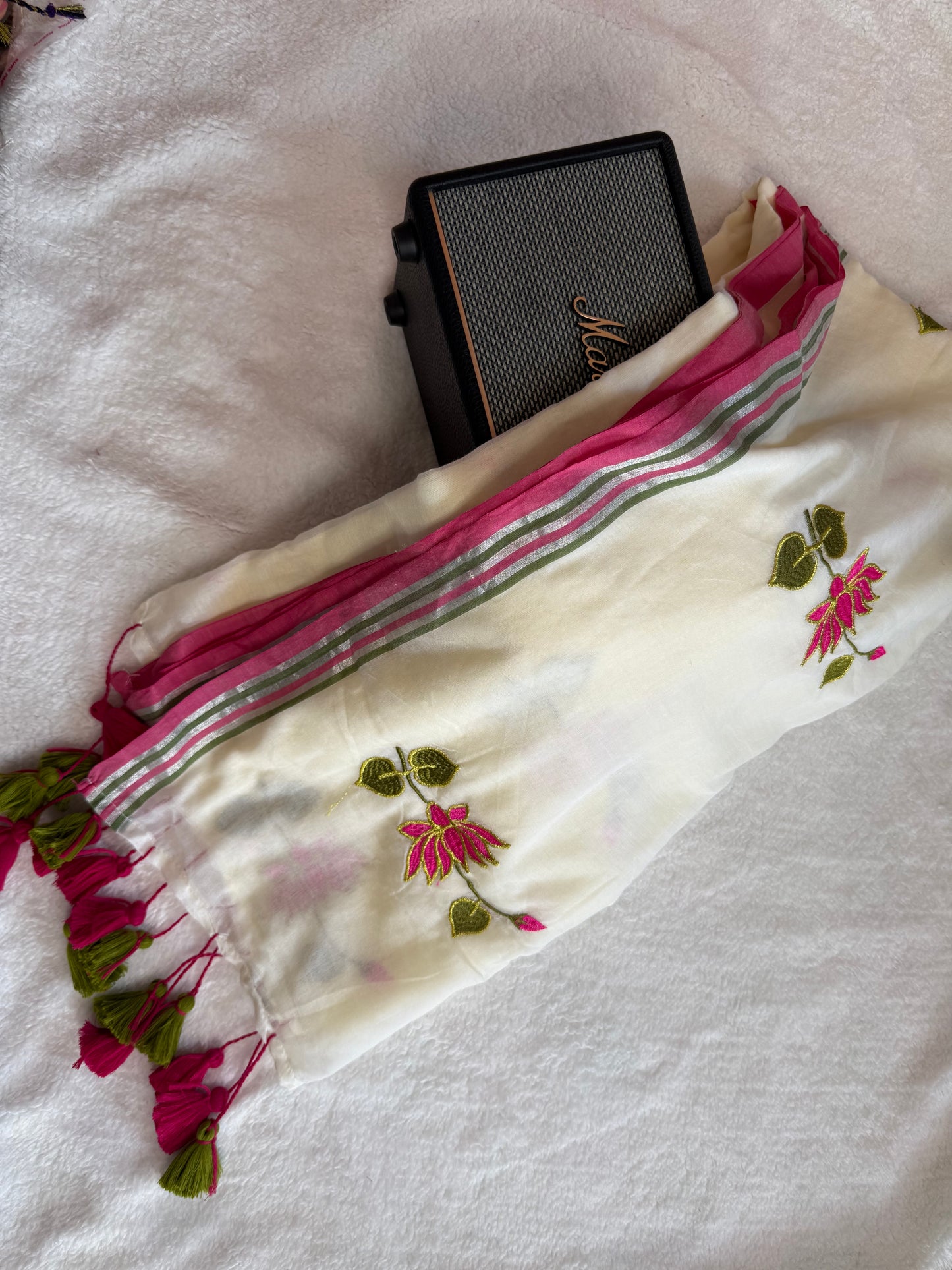M-Lotus Embroidery Saree