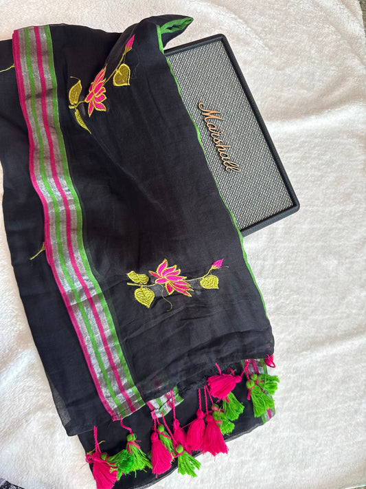 M-Lotus Embroidery Saree