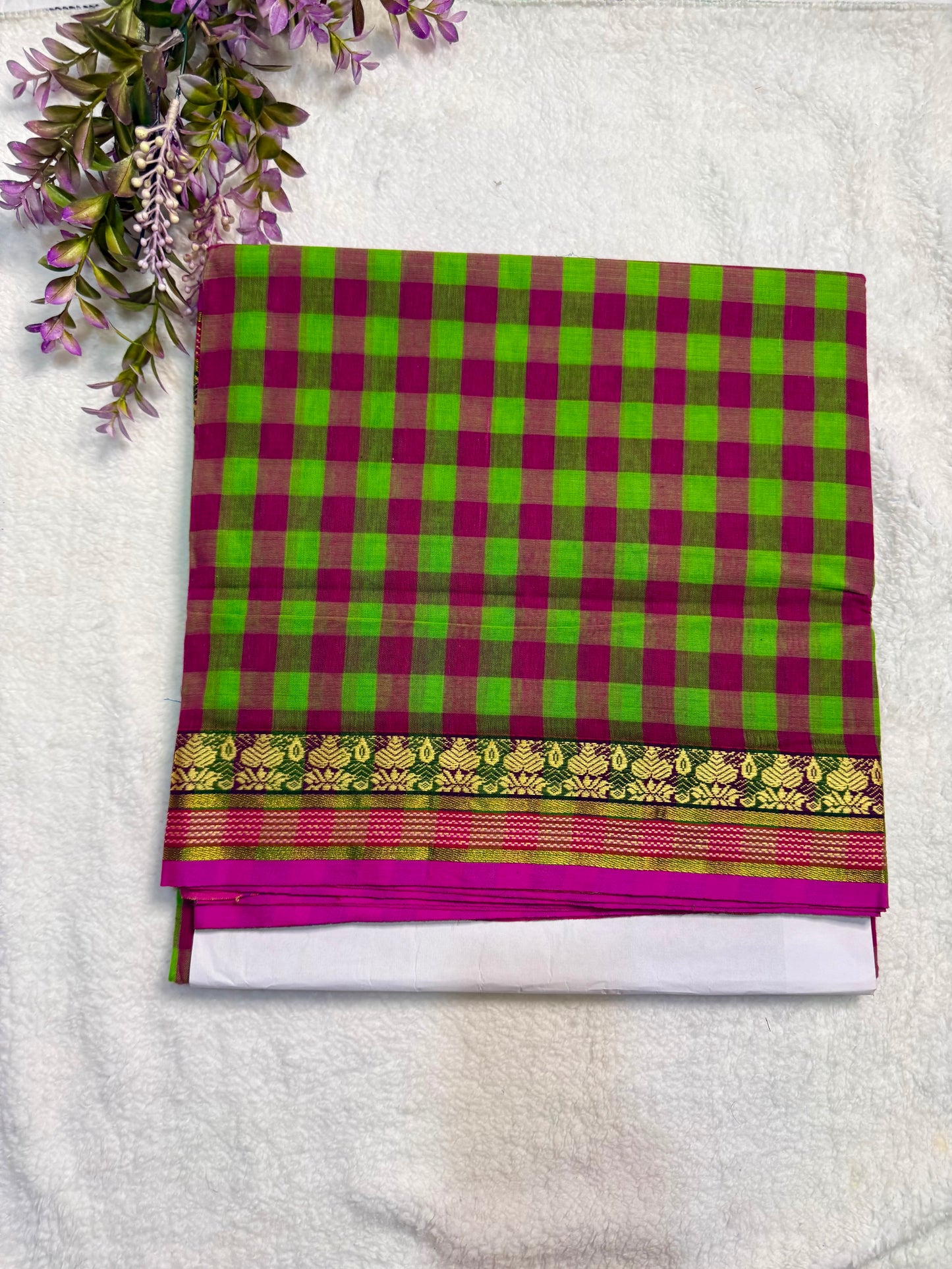 Jayamala checks saree