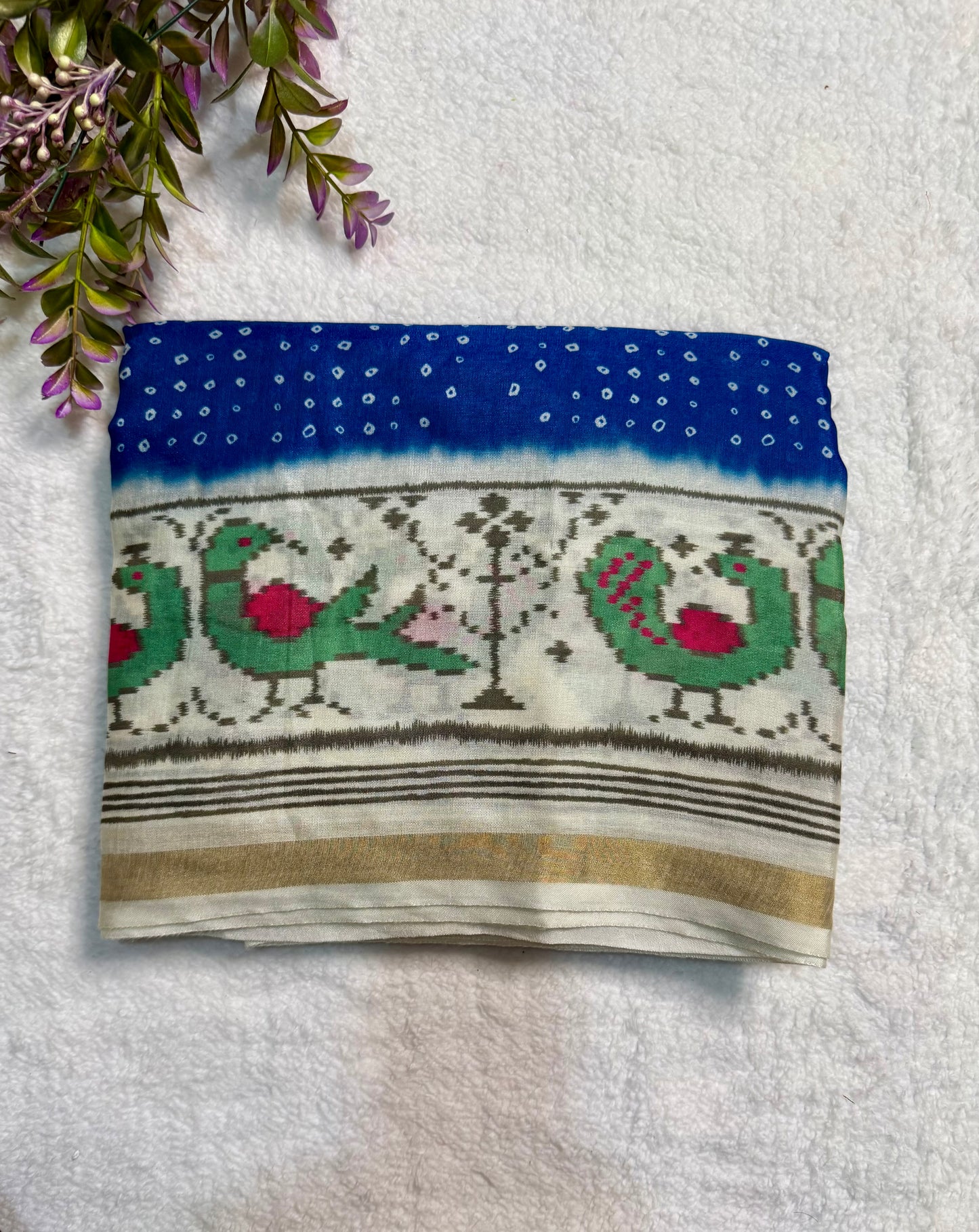 Ikkat Bandhni Saree