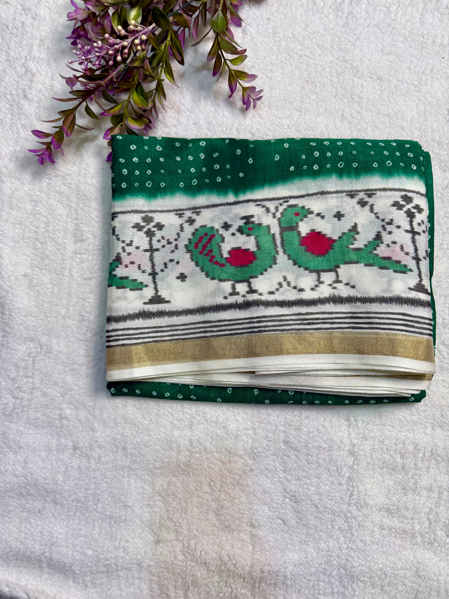 Ikkat Bandhni Saree