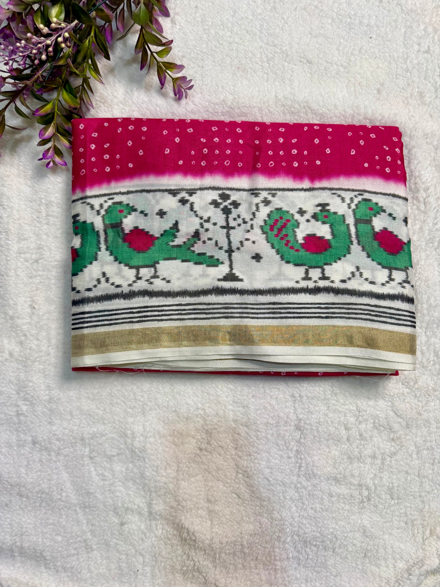 Ikkat Bandhni Saree