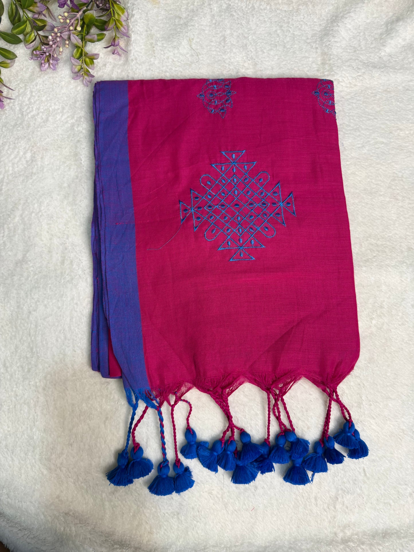Khadi Kolam Embroidery Sarees